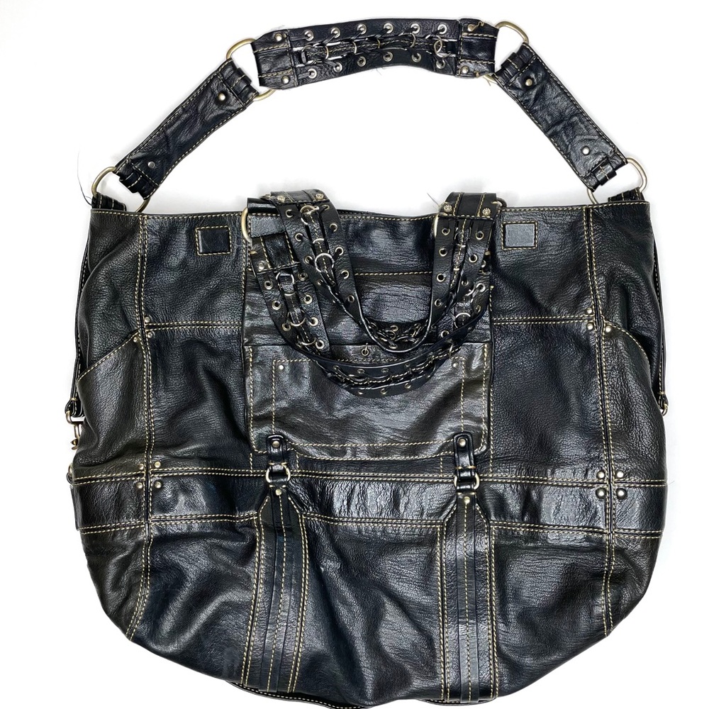 LAUNDRY by SHELLI SEGAL Espresso Goat Leather Tote